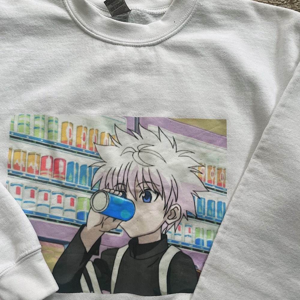 Lightweight White Killua Crewneck